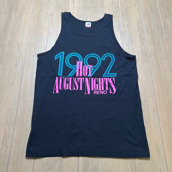 Fruit of the Loom Other - Vintage 90s Hot August Nights Reno Men's Tank Top Black Sz L